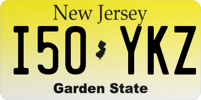 NJ license plate I50YKZ