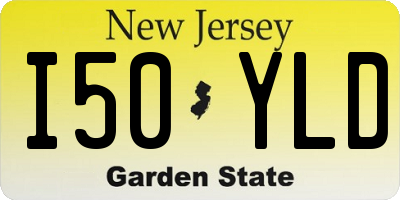 NJ license plate I50YLD