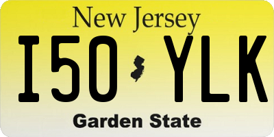 NJ license plate I50YLK