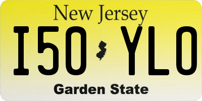NJ license plate I50YLO