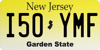 NJ license plate I50YMF