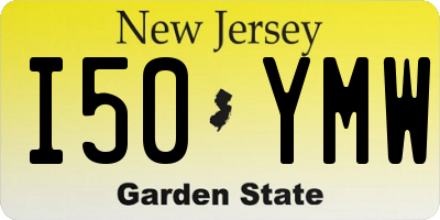 NJ license plate I50YMW
