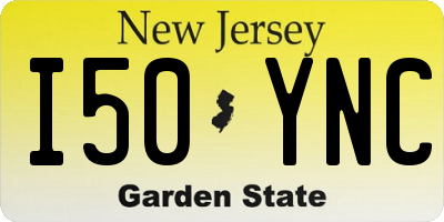 NJ license plate I50YNC