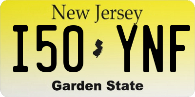 NJ license plate I50YNF