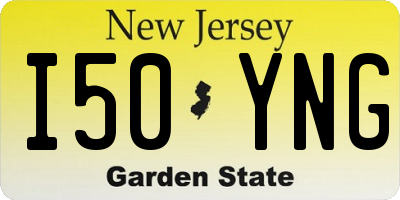 NJ license plate I50YNG