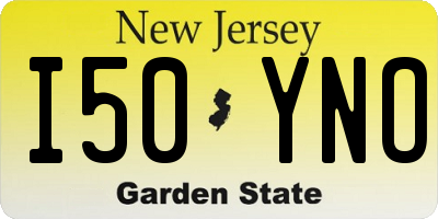 NJ license plate I50YNO