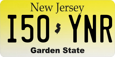 NJ license plate I50YNR