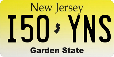 NJ license plate I50YNS