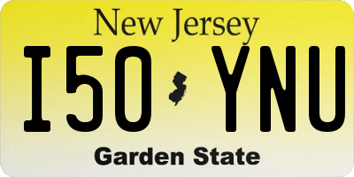 NJ license plate I50YNU