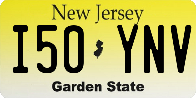 NJ license plate I50YNV
