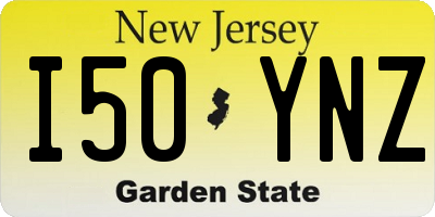 NJ license plate I50YNZ