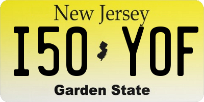 NJ license plate I50YOF