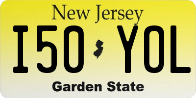NJ license plate I50YOL