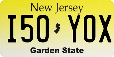 NJ license plate I50YOX