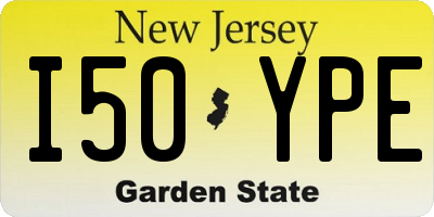 NJ license plate I50YPE