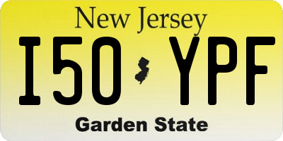 NJ license plate I50YPF