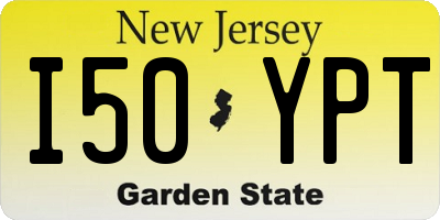 NJ license plate I50YPT