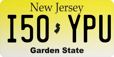 NJ license plate I50YPU