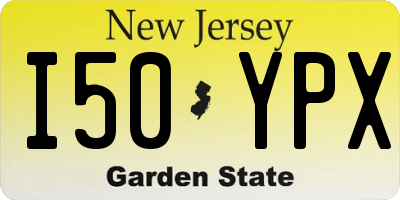 NJ license plate I50YPX