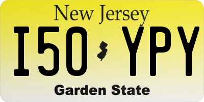 NJ license plate I50YPY