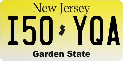 NJ license plate I50YQA