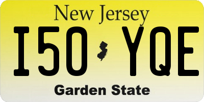 NJ license plate I50YQE