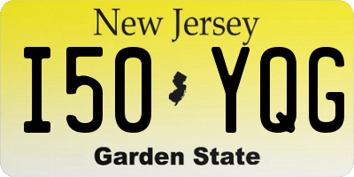 NJ license plate I50YQG