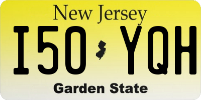 NJ license plate I50YQH