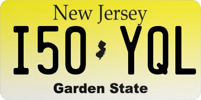 NJ license plate I50YQL