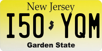 NJ license plate I50YQM