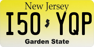NJ license plate I50YQP