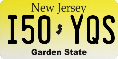 NJ license plate I50YQS