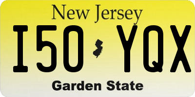 NJ license plate I50YQX