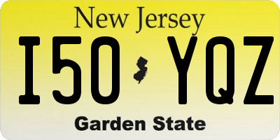 NJ license plate I50YQZ
