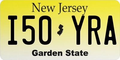 NJ license plate I50YRA