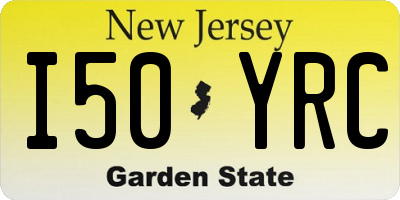 NJ license plate I50YRC