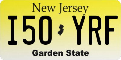 NJ license plate I50YRF