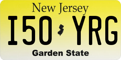 NJ license plate I50YRG