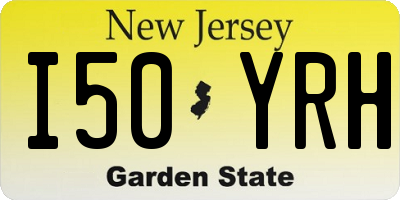 NJ license plate I50YRH