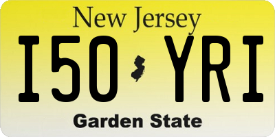 NJ license plate I50YRI
