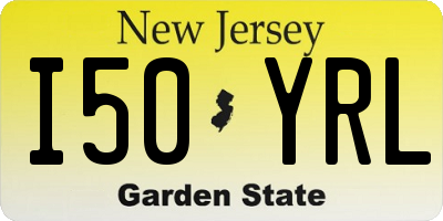 NJ license plate I50YRL