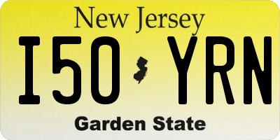 NJ license plate I50YRN