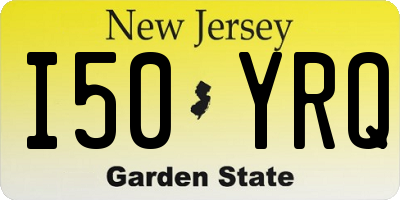NJ license plate I50YRQ
