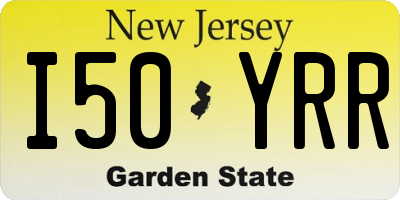 NJ license plate I50YRR