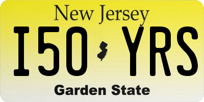 NJ license plate I50YRS