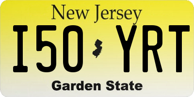 NJ license plate I50YRT