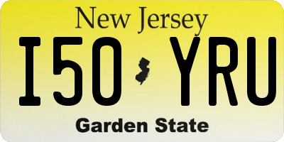 NJ license plate I50YRU