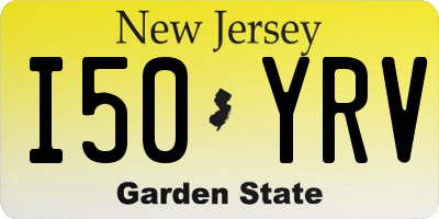 NJ license plate I50YRV