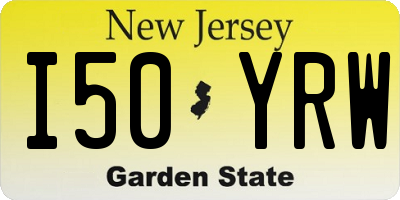 NJ license plate I50YRW