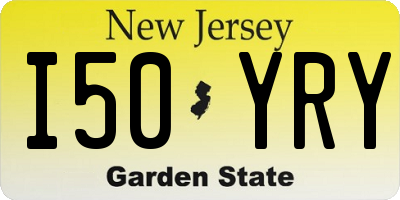 NJ license plate I50YRY